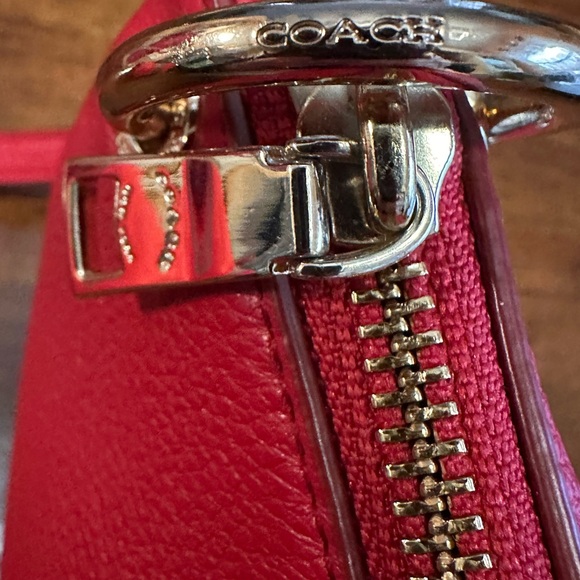 Coach Charlie Cherry Red Leather Bag. EUC - Picture 10 of 13